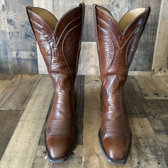 Lucchese Handmade Classics L1506 French Toe Western Cowboy Boots Mens 11.5 D - Picture 2 of 12